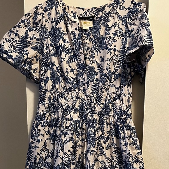 Maeve Anthropologie Blue and White Floral Maxi Dress Medium - Picture 6 of 7